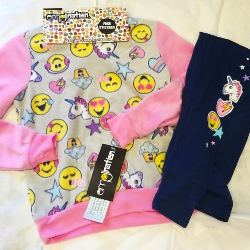 Komar Kids Girl's Emoji Pajamas NEW Size 10